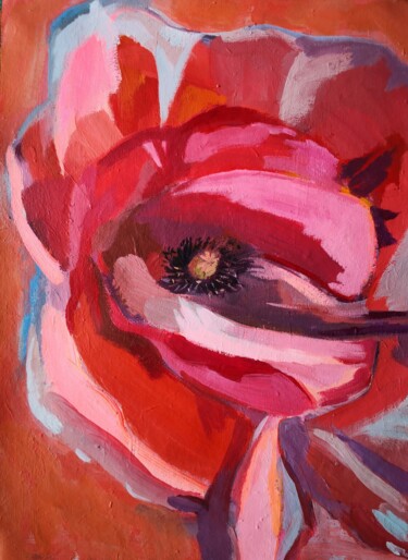 Malarstwo zatytułowany „Poppy” autorstwa Anyck Alvarez Kerloch, Oryginalna praca, Akryl
