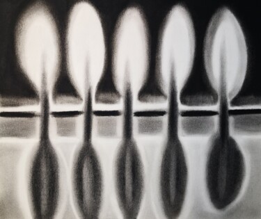 Drawing titled "Reflections on A Mo…" by Anyck Alvarez Kerloch, Original Artwork, Charcoal