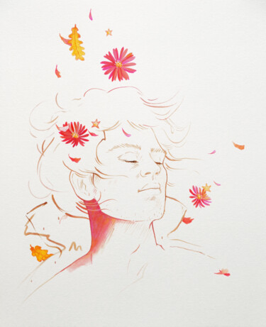 Peinture intitulée "L'homme de l'automne" par Anyse Alagama, Œuvre d'art originale, Acrylique