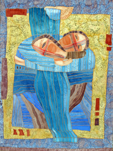 Текстильное искусство под названием "Блудный сын" - Анжела Голодецкая, Подлинное произведение искусства, Ткань