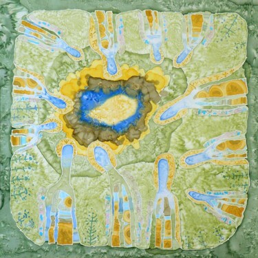 Текстильное искусство под названием "Двенадцать врат" - Анжела Голодецкая, Подлинное произведение искусства, Ткань