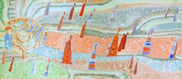 Текстильное искусство под названием "Знак Древа" - Анжела Голодецкая, Подлинное произведение искусства, Ткань