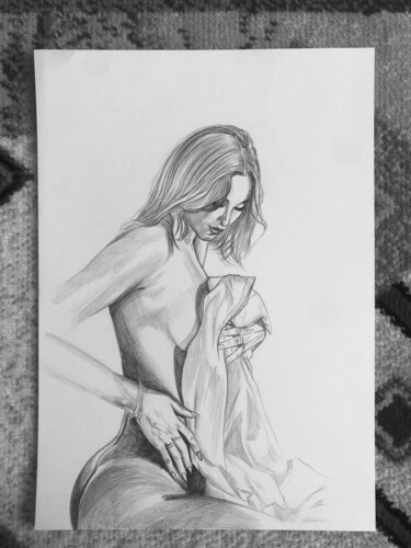 Drawing titled "После пробуждения о…" by Anzela Karpova, Original Artwork, Pencil