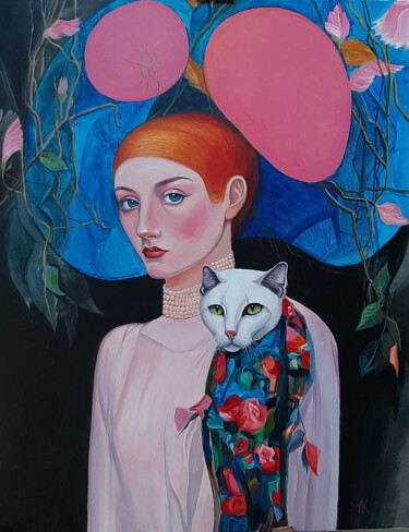 Peinture intitulée "My Rose" par Anzelika Kondracionova, Œuvre d'art originale, Acrylique