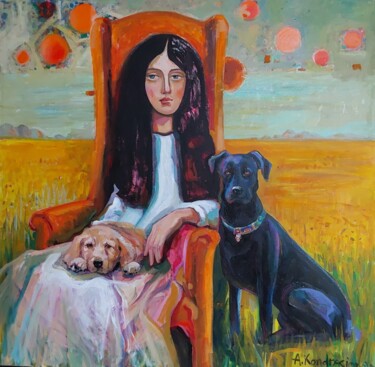 Картина под названием "Rose's bright side" - Анжелика Кондрационова, Подлинное произведение искусства, Акрил