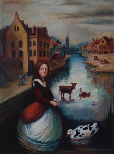 Malerei mit dem Titel "Visiting Peter B." von Anzelika Kondracionova, Original-Kunstwerk, Acryl