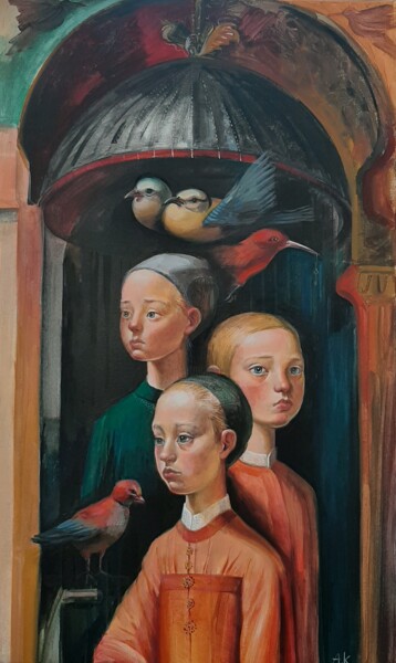 Pittura intitolato "Children in time" da Anzelika Kondracionova, Opera d'arte originale, Acrilico Montato su Telaio per bare…