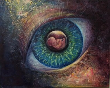 Peinture intitulée "Рождение "Я"" par Anzelika Tihanova, Œuvre d'art originale, Huile