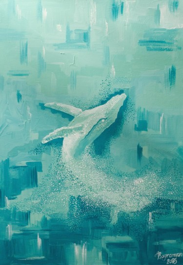 Malerei mit dem Titel "Whale 2" von Anzhela Bagramyan, Original-Kunstwerk, Acryl