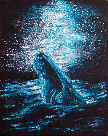Картина под названием "Blue night" - Anzhela Bagramyan, Подлинное произведение искусства, Акрил