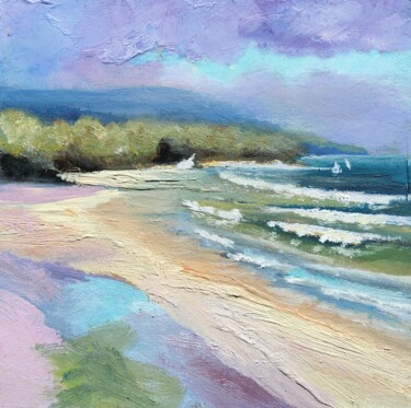 Pintura intitulada "Happy day. Beach Pa…" por Anzhelika Izzi, Obras de arte originais, Óleo