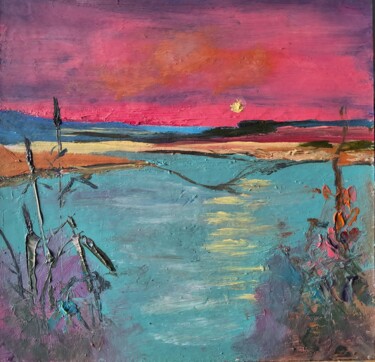 Malerei mit dem Titel "Evening in rose" von Anzhelika Izzi, Original-Kunstwerk, Öl