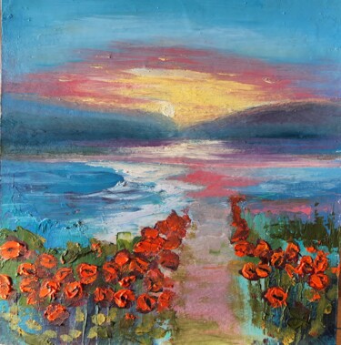 Painting titled "Spring comes" by Anzhelika Izzi, Original Artwork, Oil