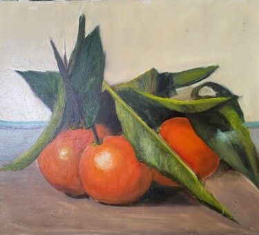 Painting titled "Mandarins Painting…" by Anzhelika Izzi, Original Artwork, Oil