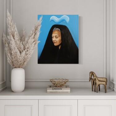 Картина под названием "PRAYER-original oil…" - Anzhelika Klimina, Подлинное произведение искусства, Масло Установлен на Дере…
