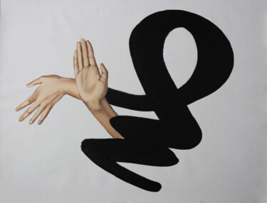 Pintura intitulada ""To the touch"-BLAC…" por Anzhelika Klimina, Obras de arte originais, Acrílico