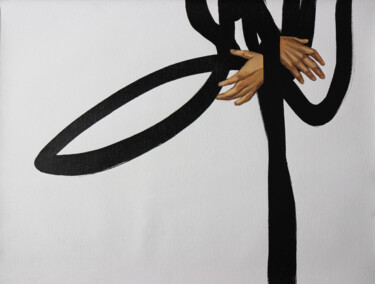 Malerei mit dem Titel ""LET ME GO"- BLACK…" von Anzhelika Klimina, Original-Kunstwerk, Acryl