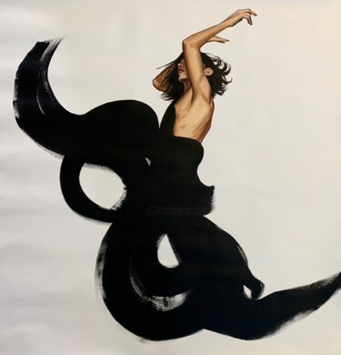 Pittura intitolato "Dance woman" da Anzhelika Klimina, Opera d'arte originale, Olio Montato su Telaio per barella in legno