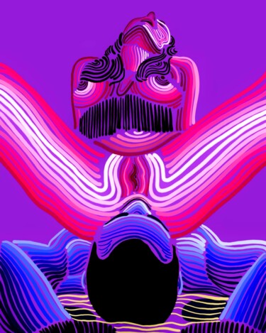 Картина под названием "erotic 2" - Anzor Valetov, Подлинное произведение искусства, Цифровая живопись Установлен на Деревянн…
