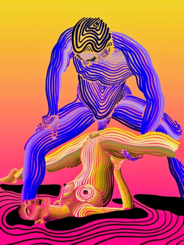 Malerei mit dem Titel "erotic 6" von Anzor Valetov, Original-Kunstwerk, 2D digitale Arbeit Auf Keilrahmen aus Holz montiert