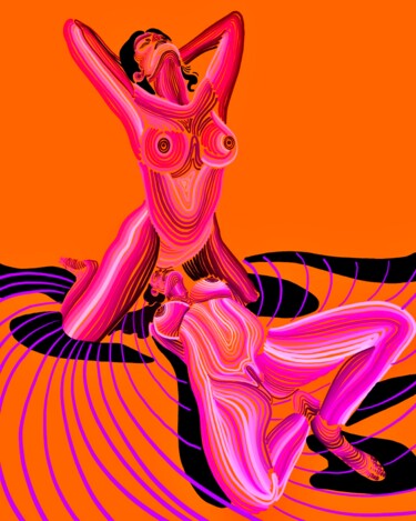 "erotic 9" başlıklı Tablo Anzor Valetov tarafından, Orijinal sanat, Dijital Resim Ahşap Sedye çerçevesi üzerine monte edilmiş