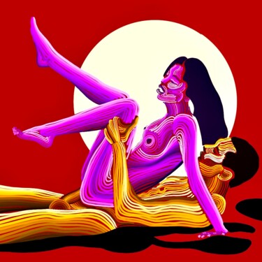 erotic 10 Dessin intitulée "erotic 10" par Anzor Valetov, Œuvre d'art originale, Peinture numérique Monté sur Châssis en bois