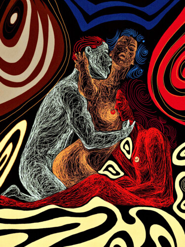 Malerei mit dem Titel "line erotic 9" von Anzor Valetov, Original-Kunstwerk, 2D digitale Arbeit