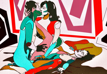 Картина под названием "spots erotic 11" - Anzor Valetov, Подлинное произведение искусства, Цифровая живопись Установлен на Д…