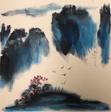 Pittura intitolato "AU 66 - 晴晖 Bright S…" da Zhongwu Zhong Wu, Opera d'arte originale, Inchiostro