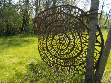 Sculpture intitulée "Tchatche mouline" par Olivier Hebert, Œuvre d'art originale, Métaux