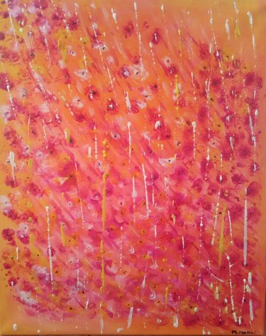 Malarstwo zatytułowany „Pink flowers” autorstwa Marion Myriam, Oryginalna praca, Akryl