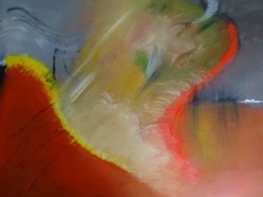 Pintura titulada "Volcan" por Marion Myriam, Obra de arte original, Oleo