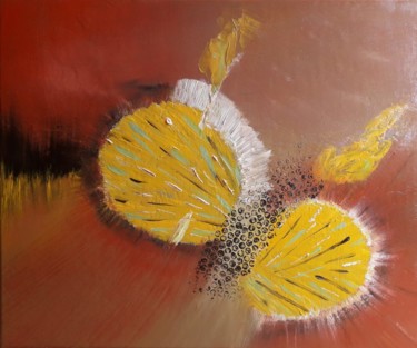 Painting titled "symbiose" by Marion Myriam, Original Artwork, Oil