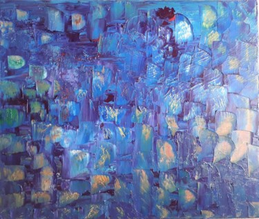 Malerei mit dem Titel "Aqua City" von Marion Myriam, Original-Kunstwerk, Öl