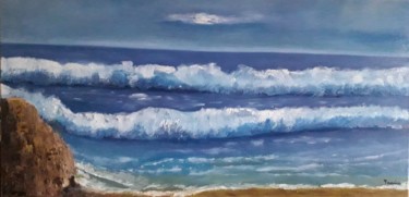 Peinture intitulée "La mer" par Marion Myriam, Œuvre d'art originale, Huile