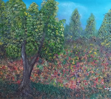 Painting titled "La nature" by Marion Myriam, Original Artwork, Oil