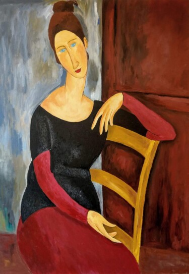 Картина под названием "Tribute to Modiglia…" - Michael Aoun, Подлинное произведение искусства, Масло