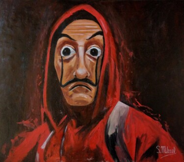 Painting titled "Dali" by Michael Aoun, Original Artwork, Oil Mounted on Wood Panel