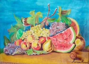 Painting titled "Nature morte" by Amor Aoun, Original Artwork, Oil