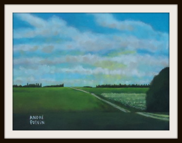 Painting titled "Chemin de Saskatche…" by André Potvin, Original Artwork, Acrylic