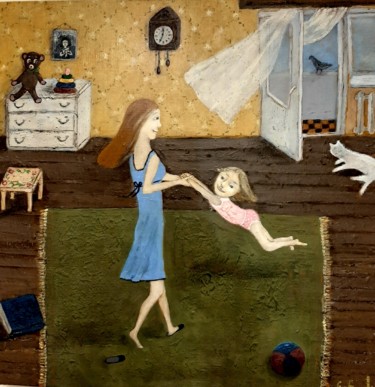 Peinture intitulée "Вместе" par Anna Milkis, Œuvre d'art originale, Acrylique Monté sur Châssis en bois