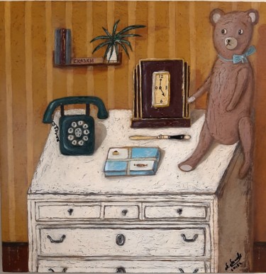 Peinture intitulée "Старый комод" par Anna Milkis, Œuvre d'art originale, Acrylique Monté sur Châssis en bois