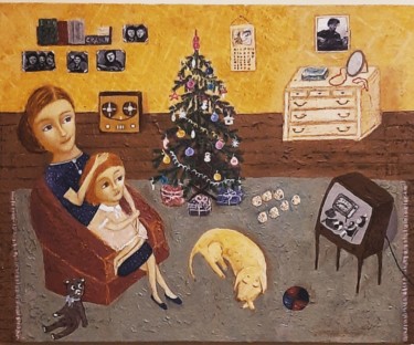 Рисунок под названием "At home" - Анна Милькис, Подлинное произведение искусства, Акрил