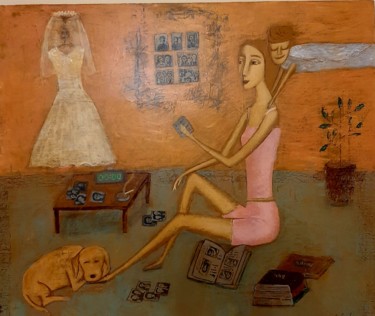 Painting titled "Накануне свадьбы" by Anna Milkis, Original Artwork, Acrylic