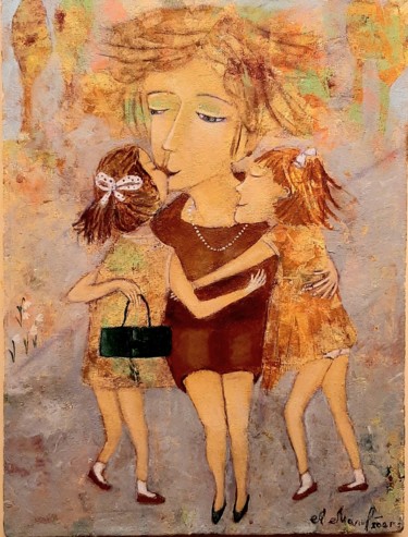 Картина под названием "Радость" - Анна Милькис, Подлинное произведение искусства, Акрил Установлен на Деревянная рама для но…