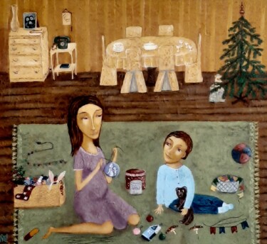 Malarstwo zatytułowany „В ожидании чуда” autorstwa Анна Милькис, Oryginalna praca, Akryl