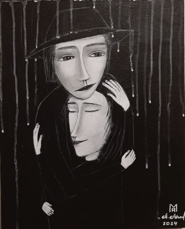 Pintura titulada "Под дождём" por Anna Milkis, Obra de arte original, Acrílico