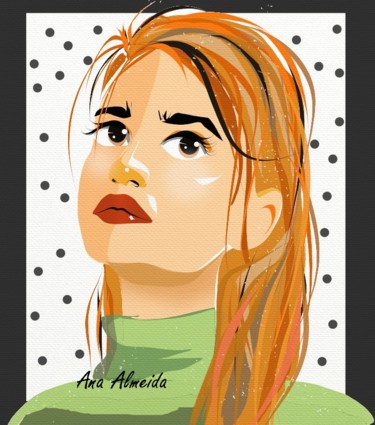 Цифровое искусство под названием "The red-haired girl" - Ana Almeida, Подлинное произведение искусства, Цифровая живопись