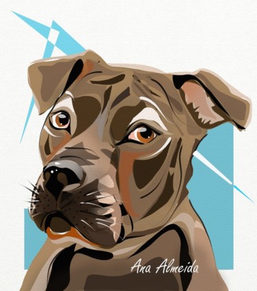 Arte digital titulada "Digital dog" por Ana Almeida, Obra de arte original, Pintura Digital