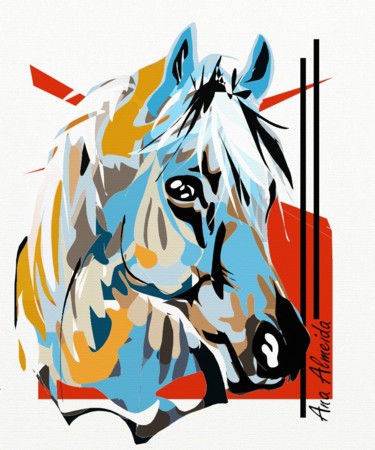Digital Arts titled "Horse" by Ana Almeida, Original Artwork, Digital Painting